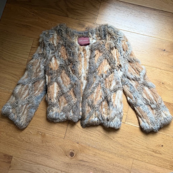 525 America Jackets & Blazers - 525 America Knit Rabbit Fur Jacket Size XS/S Neiman Marcus